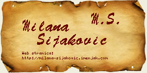 Milana Šijaković vizit kartica